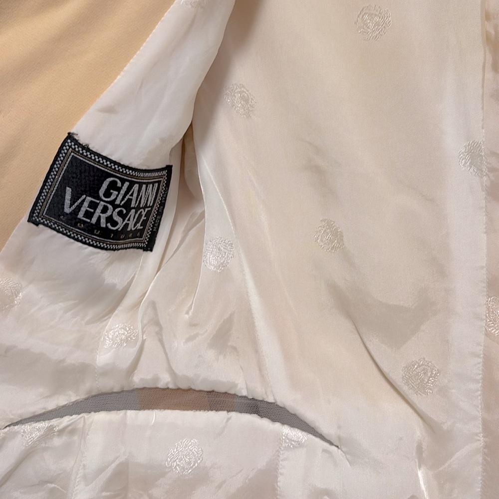 [Versace] Classic Vintage Yellow Blazer Embellished Buttons Women’s Sz 38 / US 2 - Picture 12 of 14